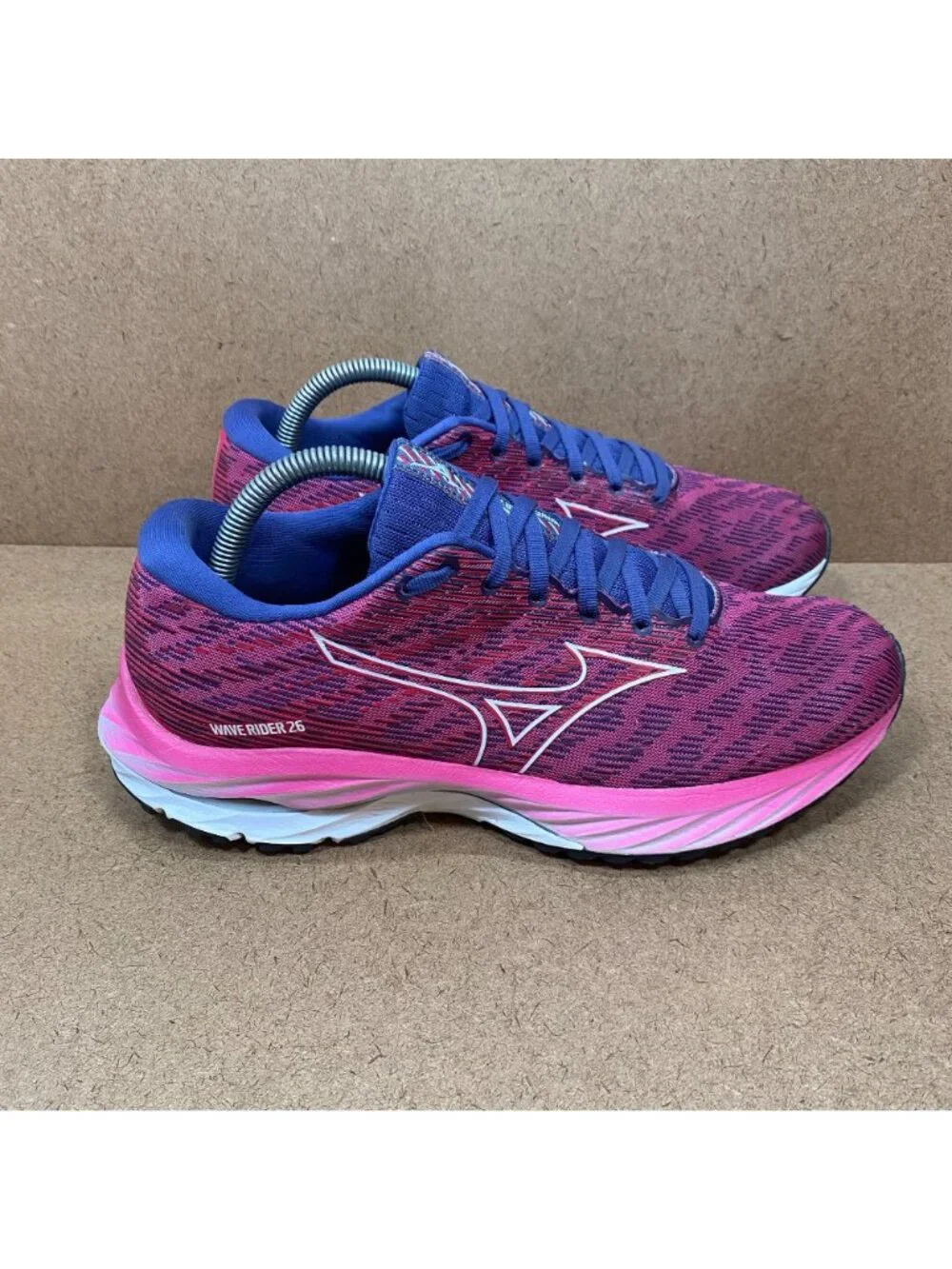 Mizuno Wave Rider 26 Womens Running Shoes Fuchsia/Halogen Blue Size 9.5 Athletic